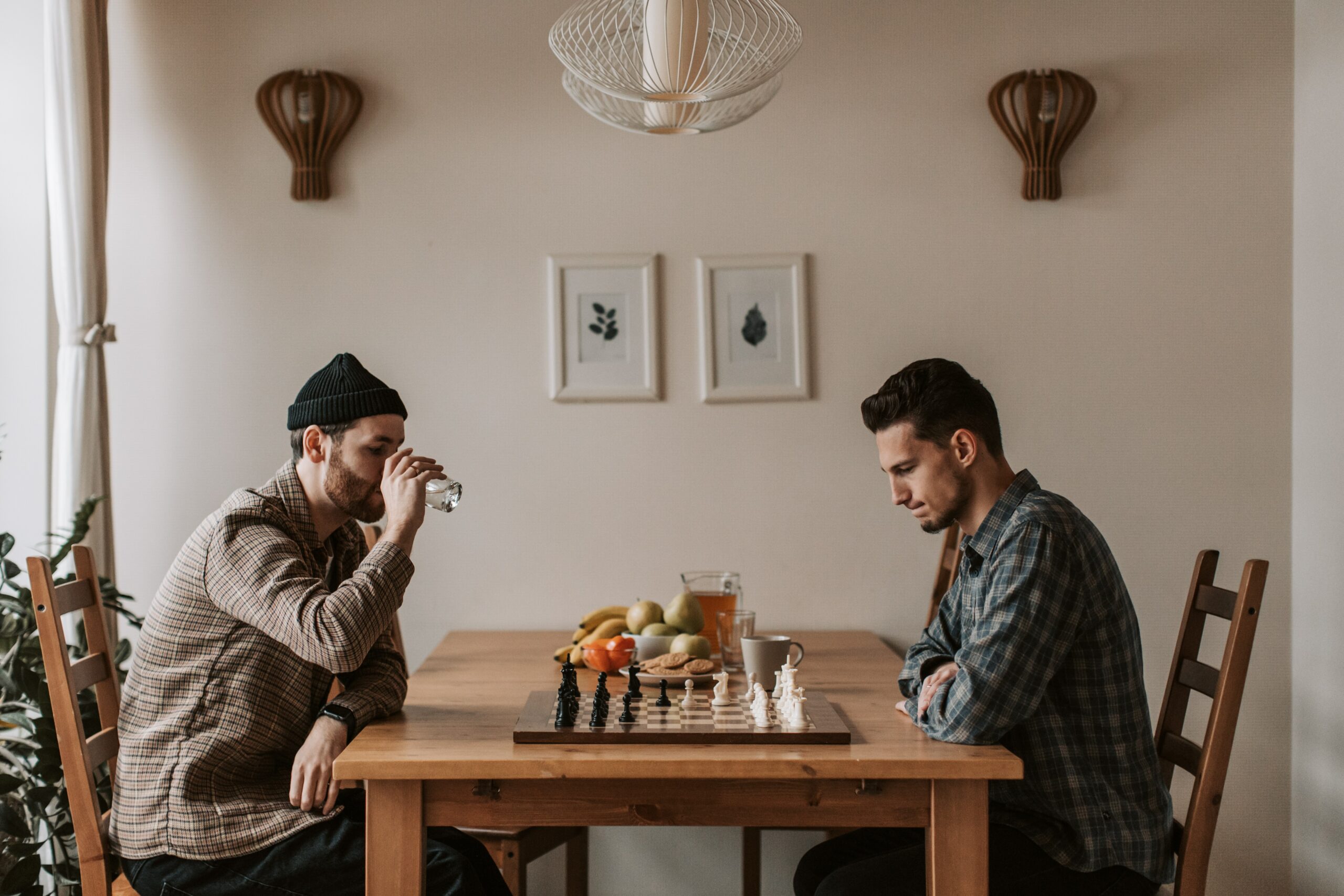 Chess game with intense concentration