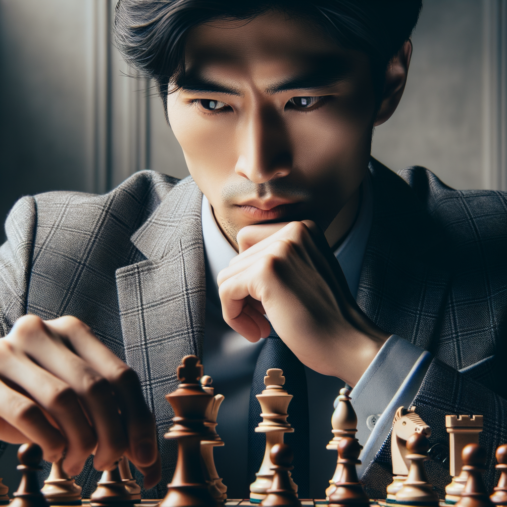 Chess master employing advanced chess strategies to counter the London System in a tense chess battle, showcasing chess mastery and the intricacies of the London System Chess Battle.