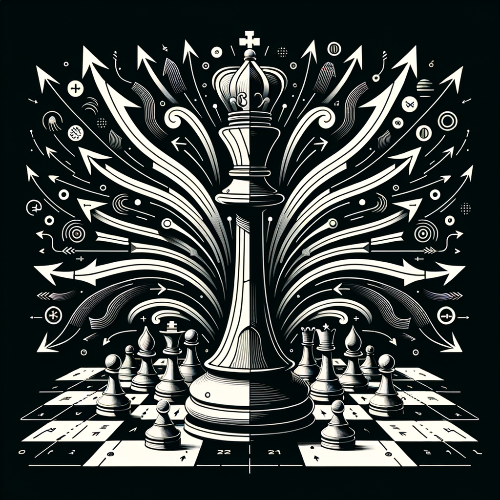 Dynamic illustration of Queen Chess Moves and Chess Queen Strategies, highlighting the Chess Queen's Versatility and pivotal role in advanced chess tactics.