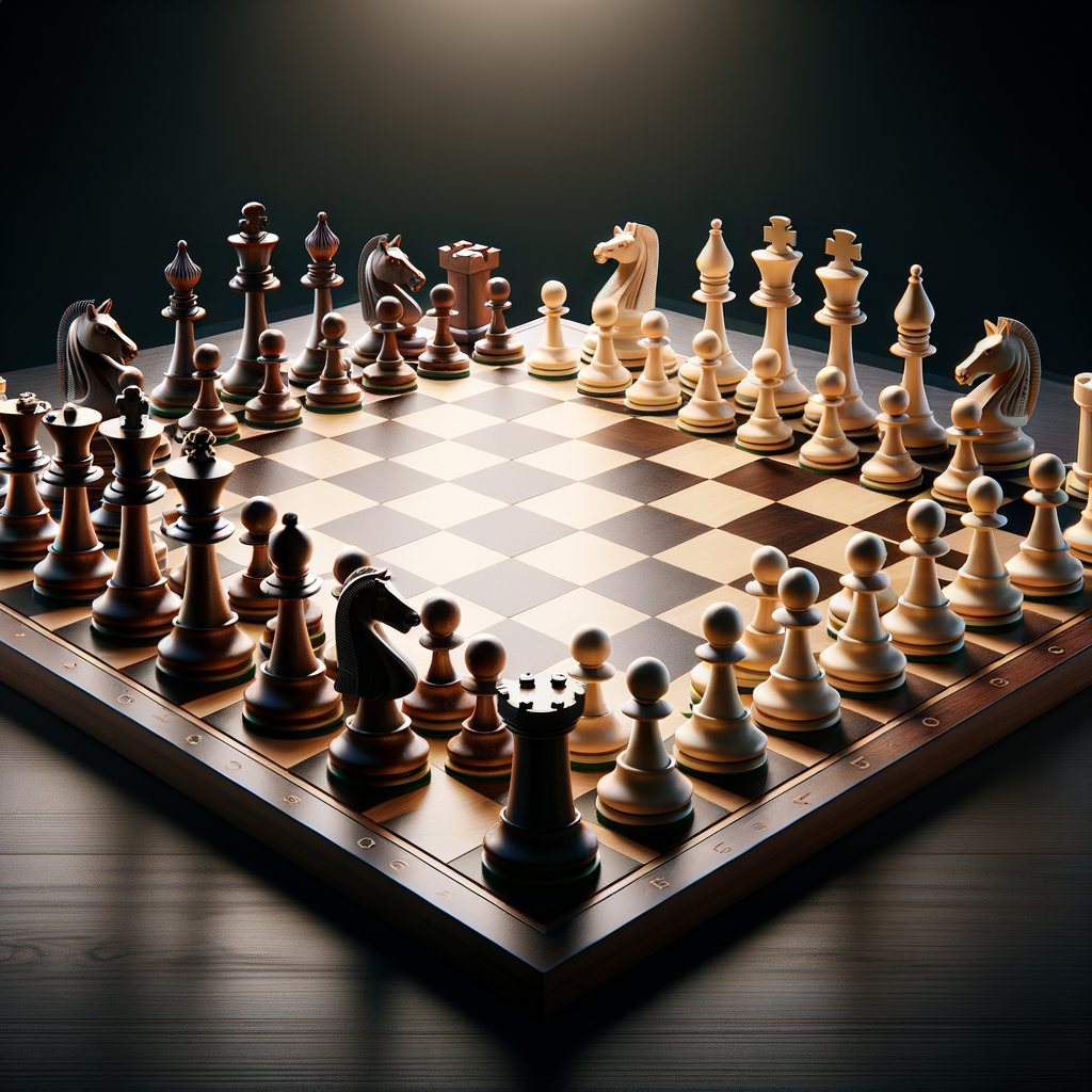 Advanced chess strategies demonstrated through a professional chessboard setup, highlighting dual-side castling, chess defense strategies, and the mastery required in understanding chess castling for effective game strategies.