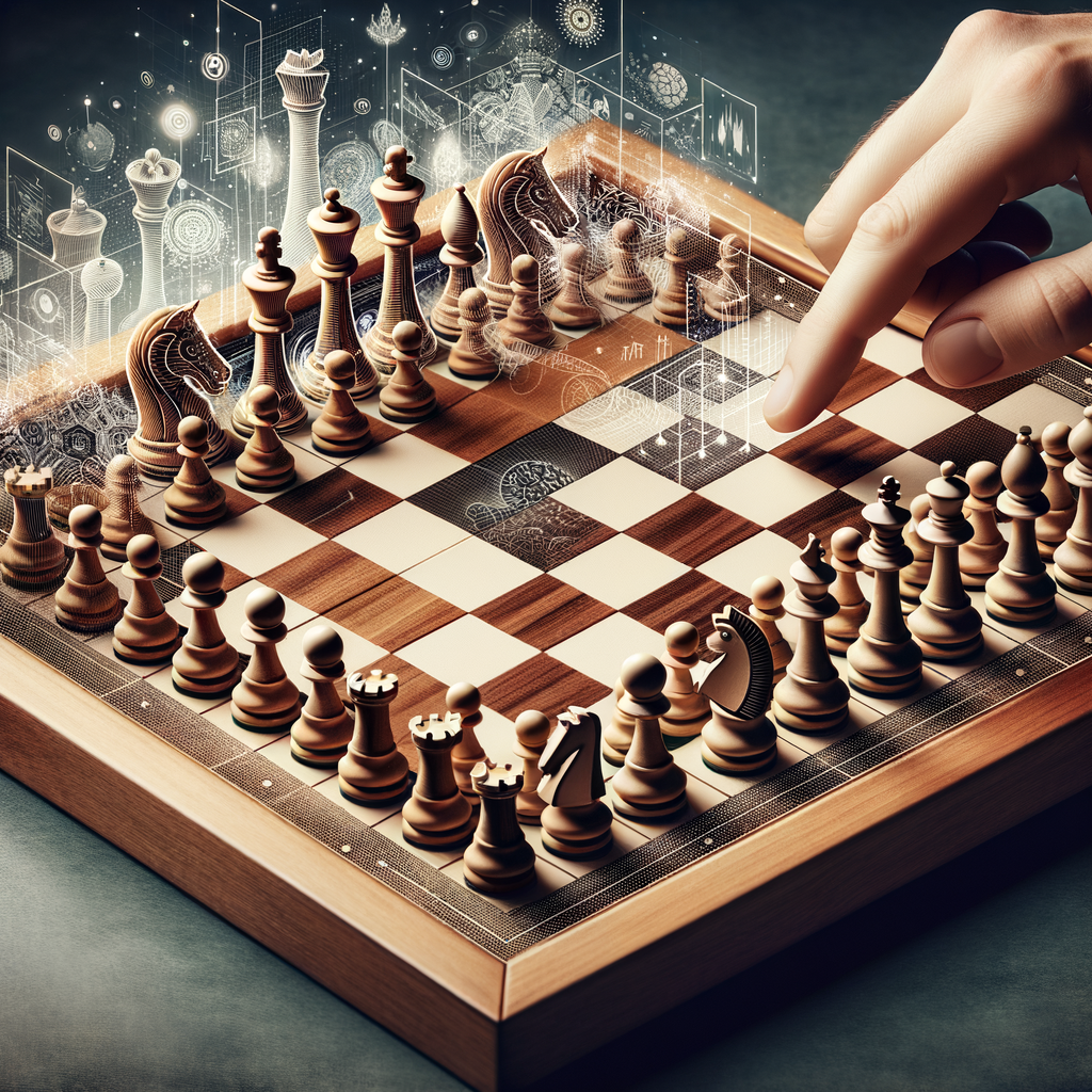 Advanced chess moves and special tactics in progress on a detailed chessboard, a visual guide for mastering chess and discovering hidden strategies.