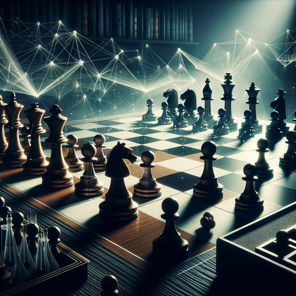 Advanced chess tactics displayed through a pivotal discovered check in a chess game, illustrating the power of mastering chess strategies for chess mastery and improving chess tactics.