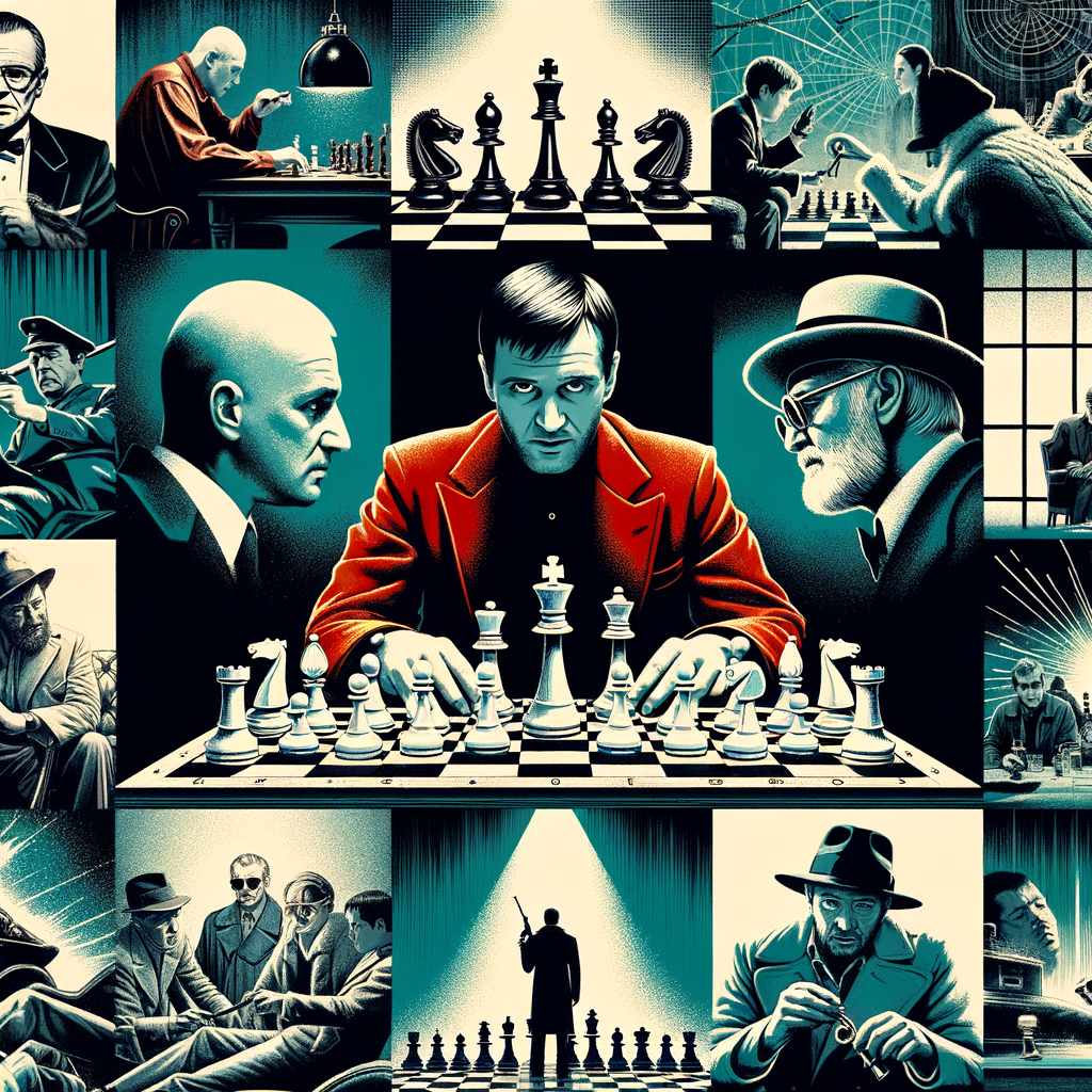 Collage of iconic chess scenes in movies, showcasing the cinematic representation and historical significance of chess on the silver screen for a chess and film analysis article.