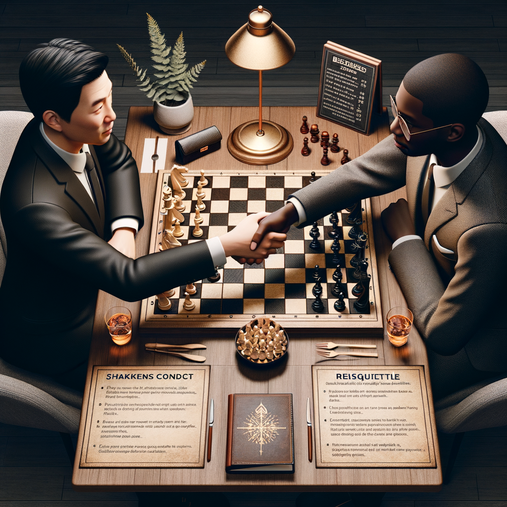 Seasoned veteran and beginner demonstrating chess etiquette for beginners, including proper conduct in chess and chess game etiquette, highlighting key chess conduct rules for proper chess game behavior and manners.