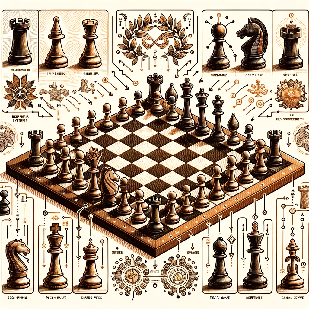 Comprehensive illustration of chess openings and early game strategies, providing an introduction to chess and beginner chess tactics for a better understanding of chess game tactics and opening moves.